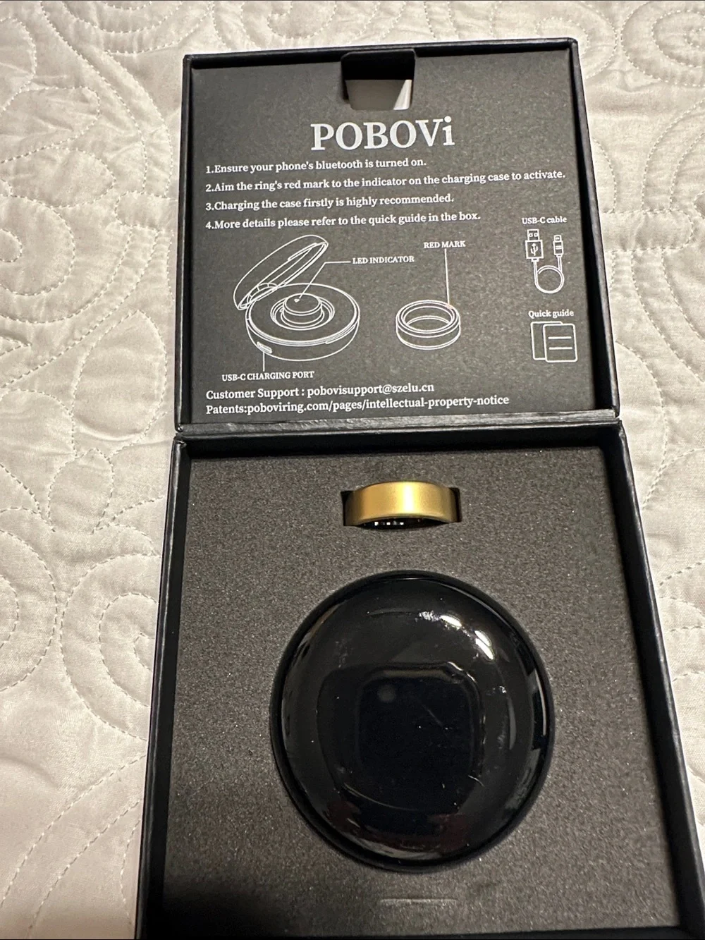 Smart Ring Black Jewelry Box for Men